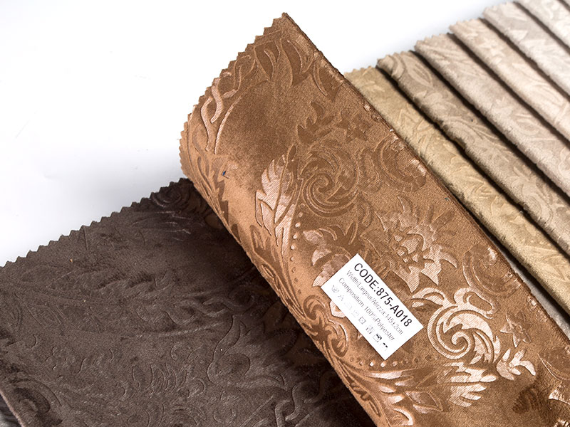 Customizable design options for dyed embossed velvet fabric