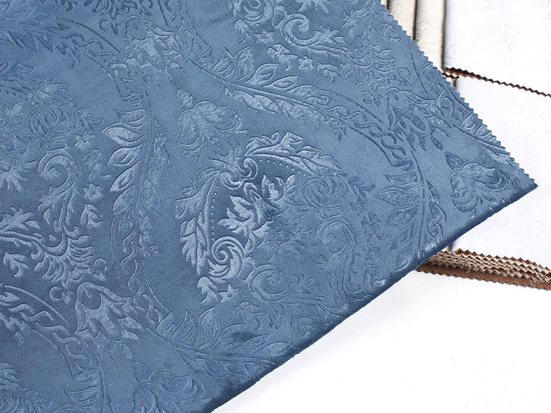 Customizable design options for dyed embossed velvet fabric